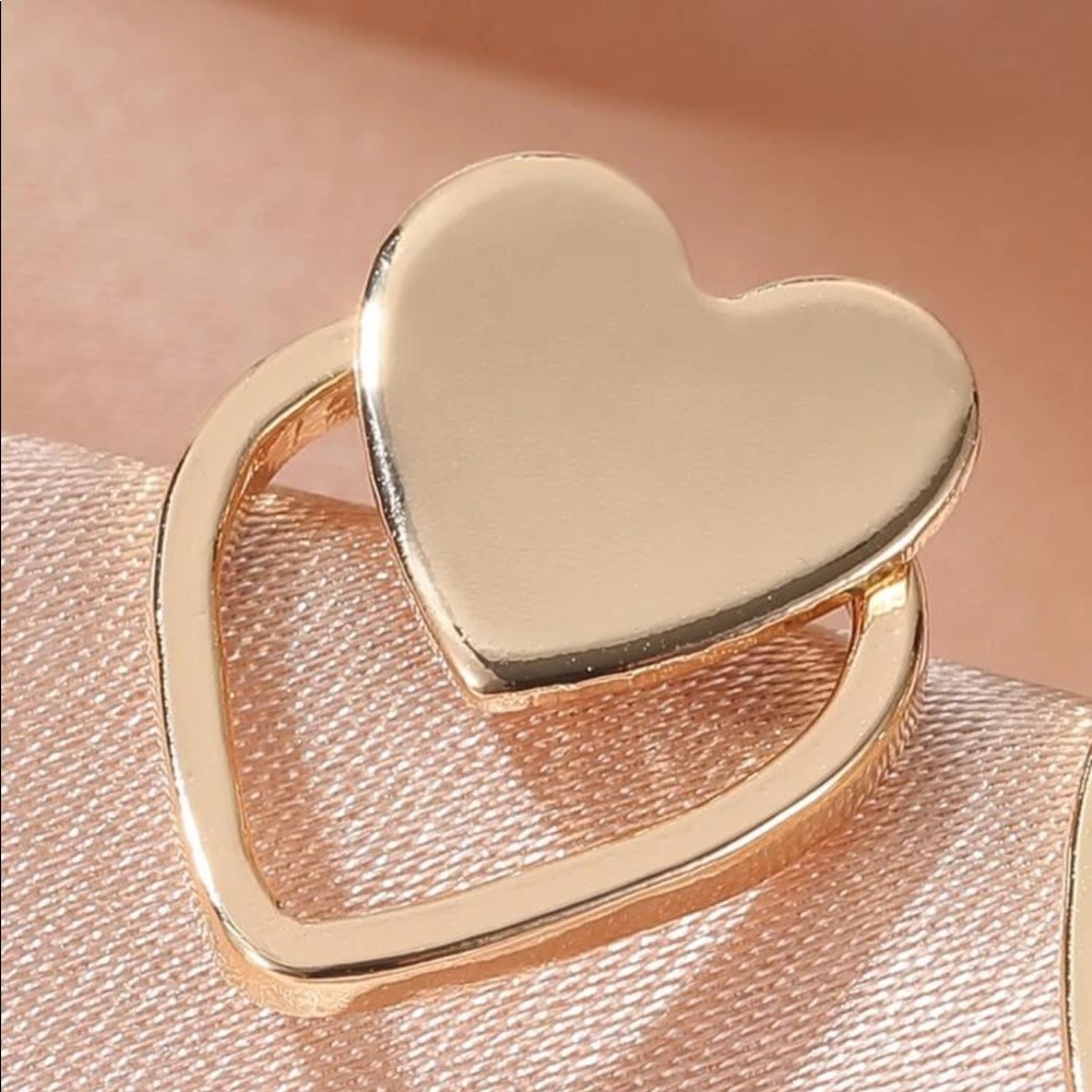 3/$30 Gold Heart Studs - Picture 3 of 4